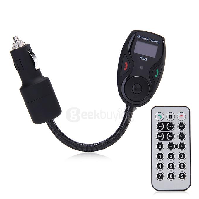 Bluetooth FM Transmitter Handsfree Car Kit MP3 Music Player Radio Adapter With AUX SD Card Reader - Black