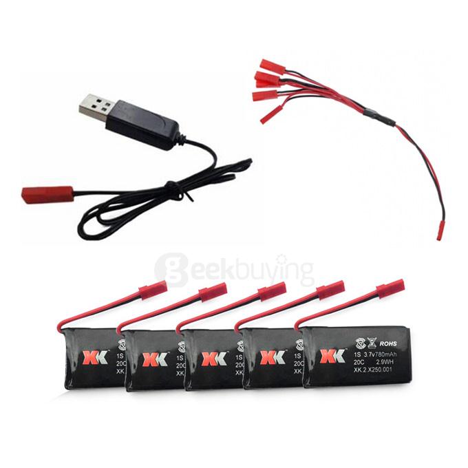 XK250-001 3.7V 780mAh 20C Lipo Battery 5PCS for XK X250