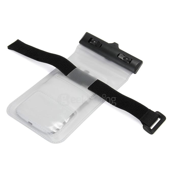 5.5In Waterproof Case Soft Pouch Protective Cover With Compass For iPhone6 Plus Universal Smartphones - Transparent