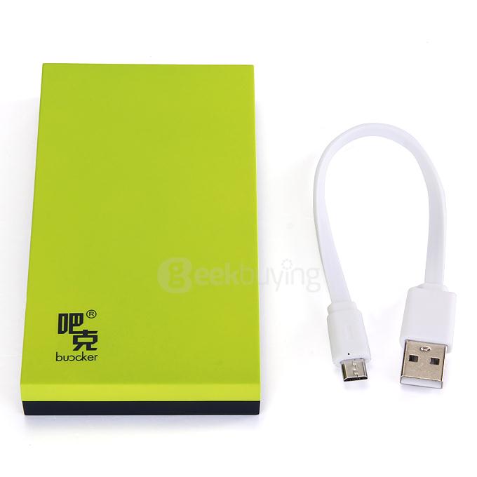 Buocker T40 13000mAh Portable Mobile Power Bank DC5V 1A / 2.1A For Smartphone PSP PDA iPod MP3/4/5 Camera - Black&Green