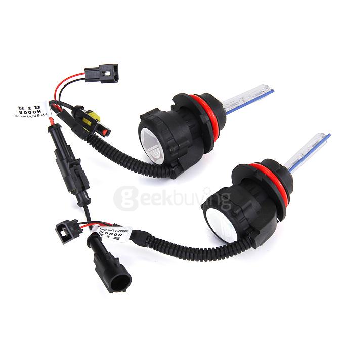 4300K Car 9004/9007-3 55W HID Xenon Headlight Light Lamp Bulb Replacement - Black + White ( One Pair )