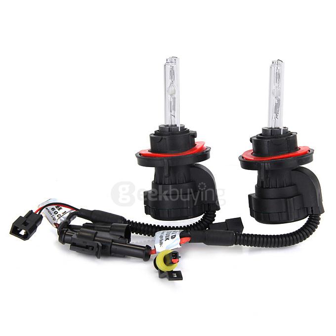 8000K Car H13-3 35W HID Xenon Headlight Light Lamp Bulb Replacement - Black + White ( One Pair )