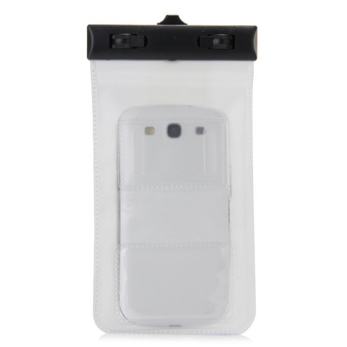 5.5In Waterproof Case Soft Pouch Protective Cover With Compass For iPhone6 Plus Universal Smartphones - Transparent