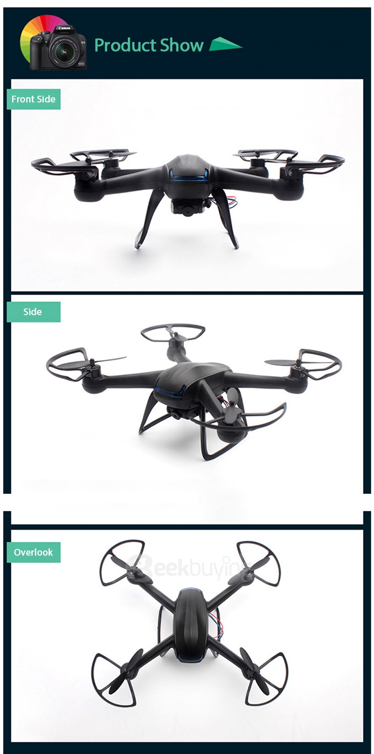 DM007W WIFI FPV Quadcopter 2.0MP HD Camera 2.4GHz 4CH 6 Axis Gyro 3D Rollover with CF Mode - Black