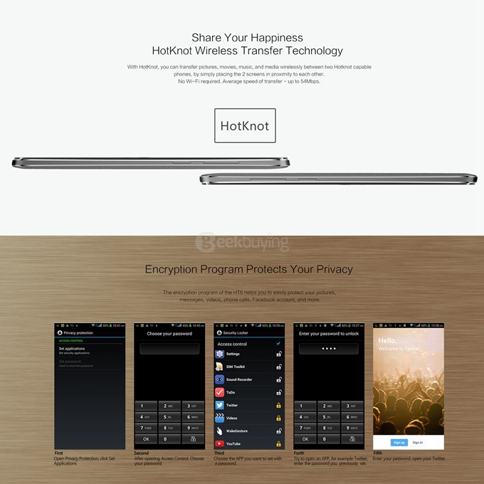 HOMTOM HT6 5.5inch 4G LTE 6250mAh Android 5.1 Smartphone 64-Bit MT6735 Quad Core 2GB 16GB 13.0MP IPS HD - Silver