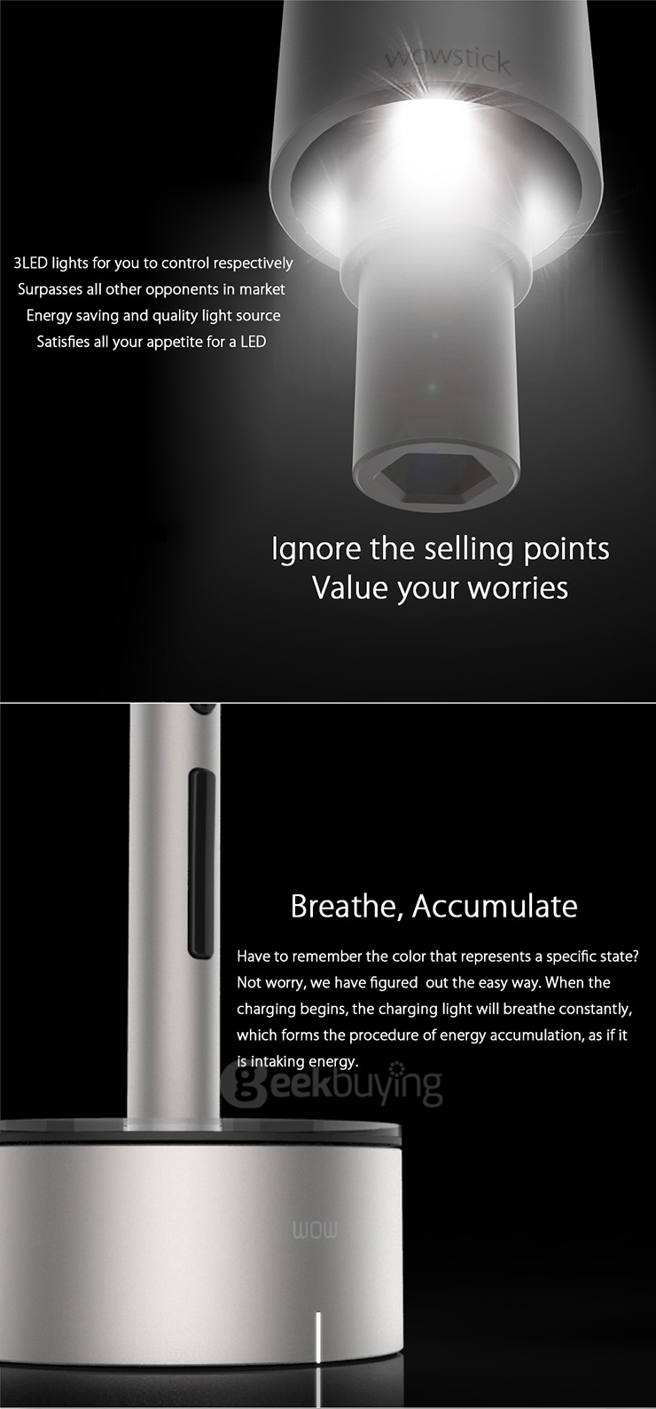 Wowstick 1S 1/8 Inch Toolkit Mini Lithium Cordless Electric Power Screwdriver With LED Base Cover Magnetic Board USB