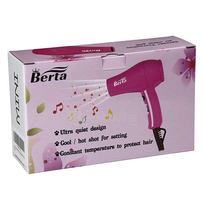 Berta-101 800W Mini Anion Hair Dryer - EU Plug