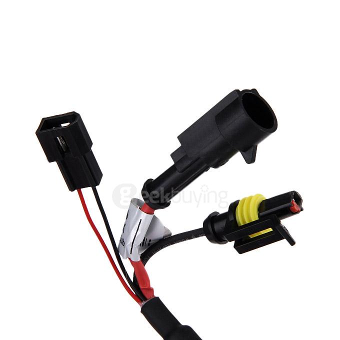 6000K Car H4-3 55W HID Xenon Headlight Light Lamp Bulb Replacement - Black + White ( One Pair )