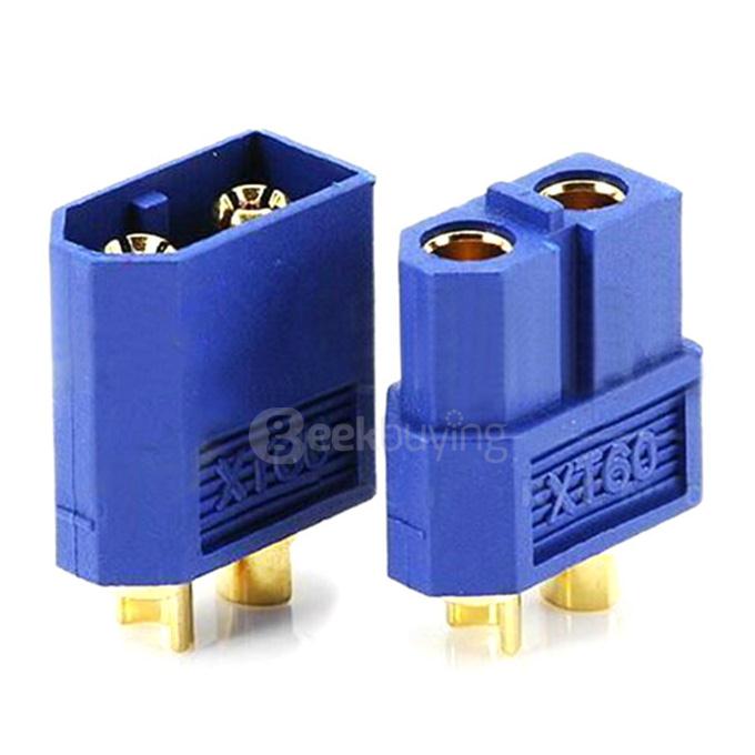 Amass XT60 Male/Female Bullet Connector Plugs For RC Lipo Battery - Blue