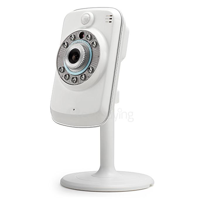 FUJIKAM FI-321 HD 720P IP Network Security Surveillance Camera H.264 1.0MP IR Cut Smart Mobile Phone Remote Wifi Wireless Camera with US Plug Adapter - White