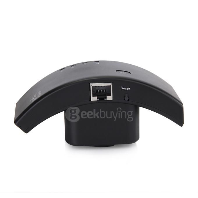 300Mbps Wireless-N WiFi 802.11n Repeater Router 2.4GHz WLAN Range Expander Extender Router with US Plug Adapter- Black