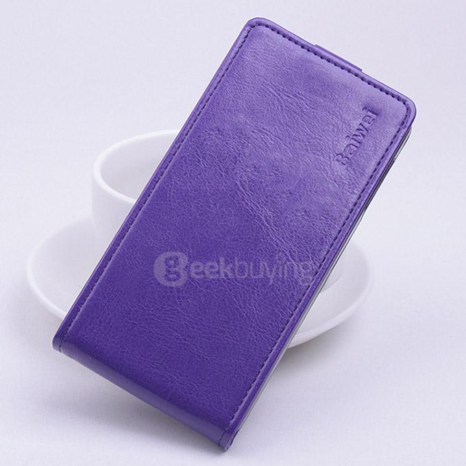 Protective Hard Cover Up And Down Flip Stand Leather Case for DOOGEE X5 Smartphone - Purple