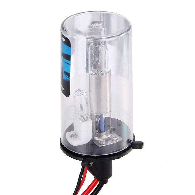 6000K Car H4-2 55W HID Xenon Headlight Light Lamp Bulb Replacement - Black + White ( One Pair )