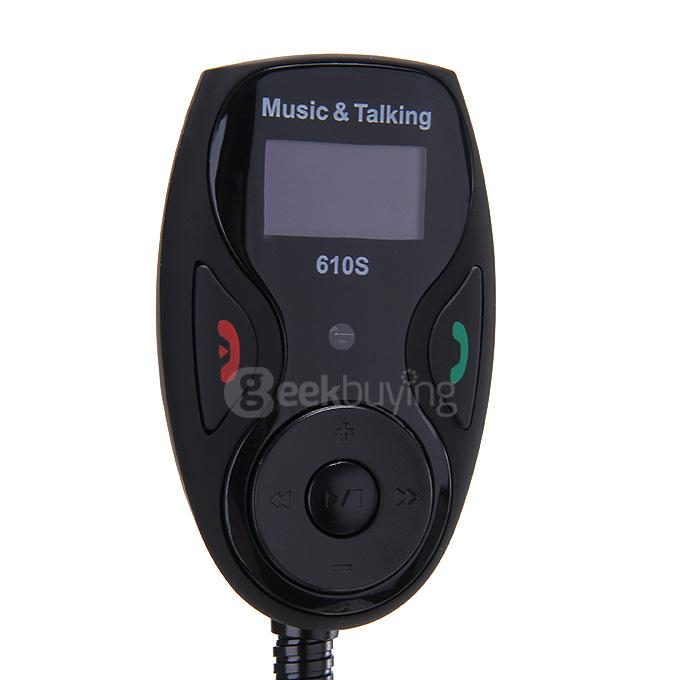 Bluetooth FM Transmitter Handsfree Car Kit MP3 Music Player Radio Adapter With AUX SD Card Reader - Black