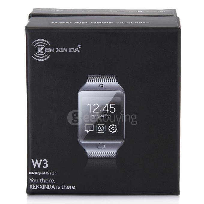 KEN XIN DA W3 1.44'' IPS LCD Capacitive 128x128 Bluetooth 3.0 Smart Watch Phone SC6531 0.32GHz 32MB ROM 0.08MP - Orange