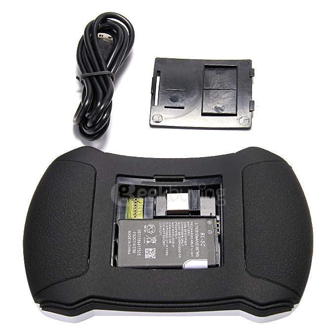 V6A 2.4GHz Mini Wireless QWERTY Touchpad Keyboard Air Mouse Handheld Remote Control For Laptop TV Box Tablet - White+Black