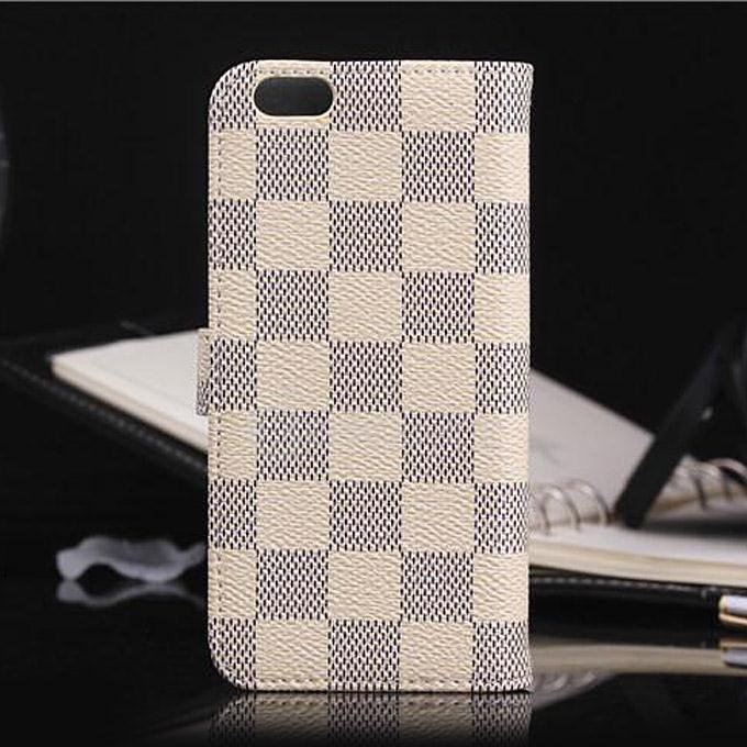 New Style Luxury Grid Pattern Pattern Wallet Leather Case Cover For Apple iPhone 6s 4.7inch Phone - White