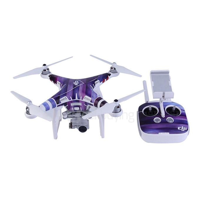 DJI Phantom 3 PVC Stickers Purple Woodgrain Pattern Decals
