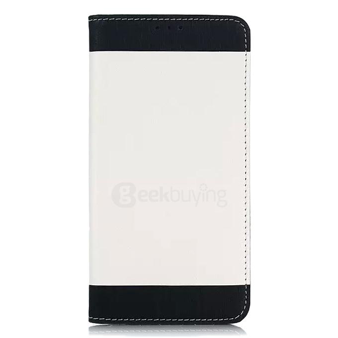 White Side Protective Leather Case With Holder/Card Slots/Wallet For Samsung Galaxy S6 Edge Plus - White