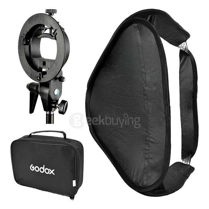Godox SFUV8080 60x60cm Foldable Soft Box Godox S Type Flash Bracket Mount Holder Carrying Bag For FPV Camera