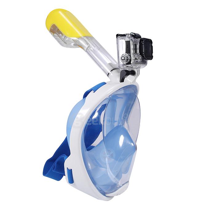 New NEOpine Water Sports Diving Equipment Full Dry Diving Mask Swimming Glasses for GoPro Hero /SJCAM / Xiaomi Xiaoyi Camera - Blue (Size S/M)