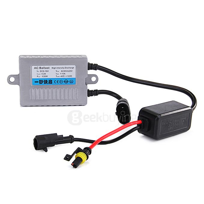 10000K H1 55W 12V Xenon HID Kit Car Headlight Xenon Bulb Slim Ballast - Black + Silver