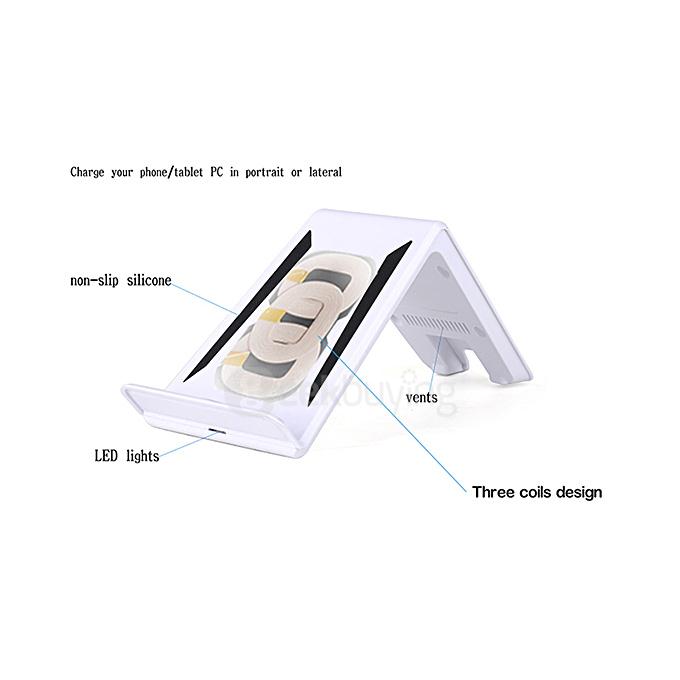 Itian A6 QI Wireless Charging Transmitter Wireless Charger With Holder For Nokia LG Samsung - White