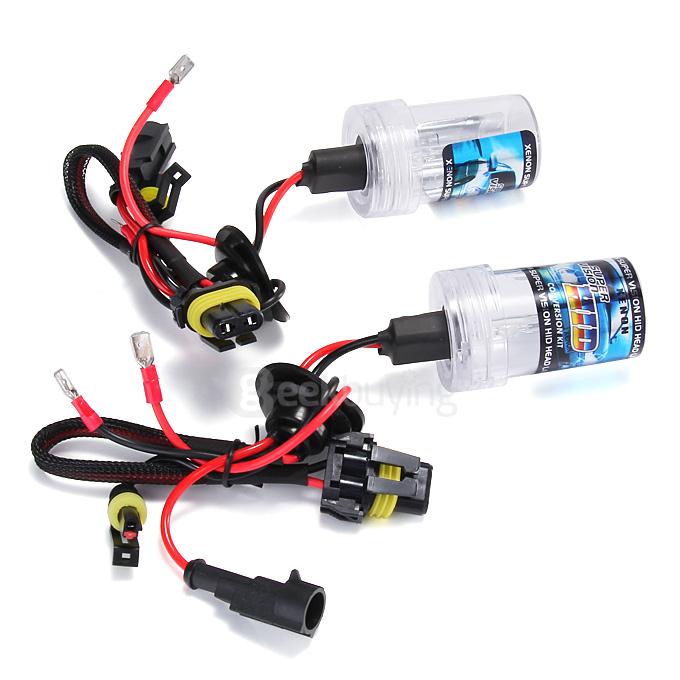 10000K Car H3 35W HID Xenon Headlight Light Lamp Bulb Replacement - Black + White ( One Pair )