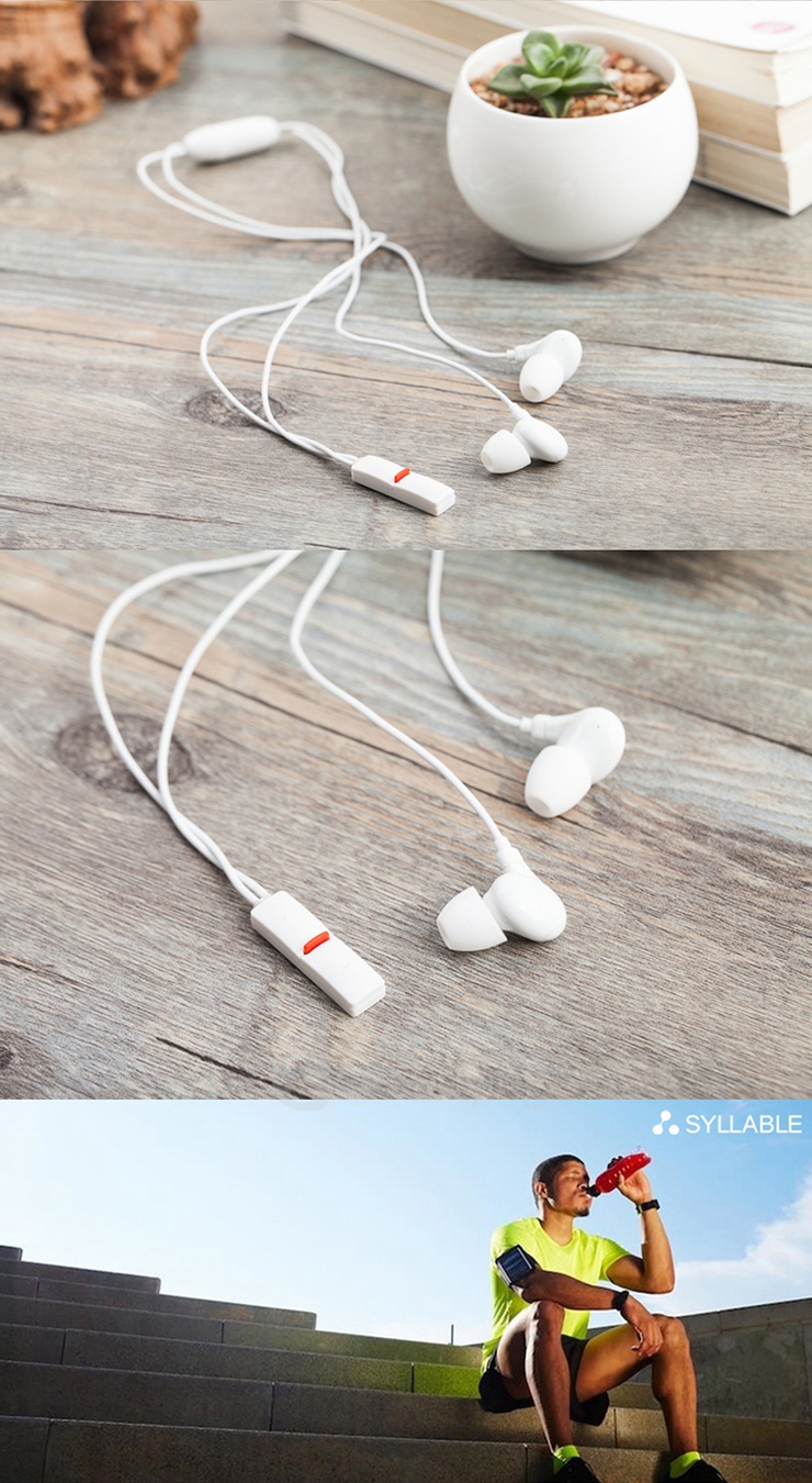 Syllable A6 Bluetooth Headphones BT4.1 Portable Wireless Stereo Outdoor Sport Headsets Running Ecouteur W/ Microphone - White Black