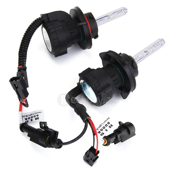 5000K Car H13-3 55W HID Xenon Headlight Light Lamp Bulb Replacement - Black + White ( One Pair )