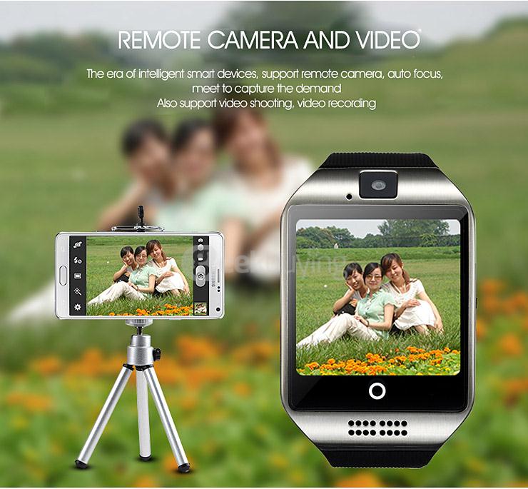 Q18 MTK6260A 1.3MP Camera TF Card and SIM Card Slot NFC Bluetooth 3.0 Smartwatch Smart Phone for Android and IOS - Black