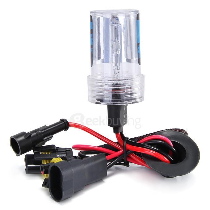 8000K Car H10 55W HID Xenon Headlight Light Lamp Bulb Replacement - Black + White ( One Pair )