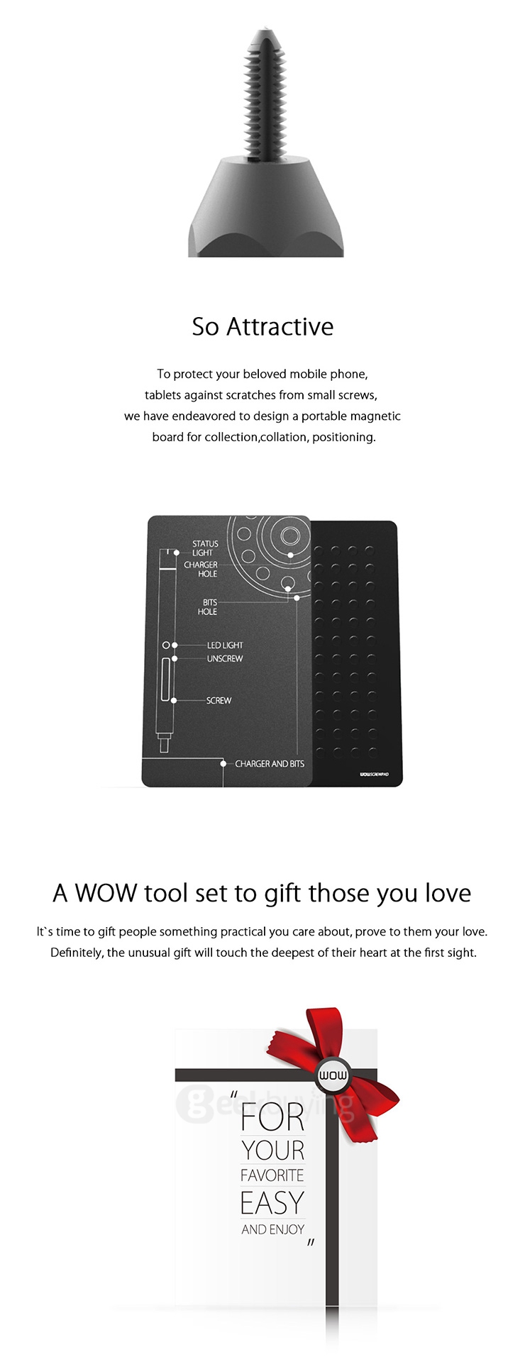 Wowstick 1S 1/8 Inch Toolkit Mini Lithium Cordless Electric Power Screwdriver With LED Base Cover Magnetic Board USB