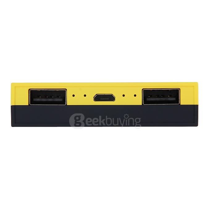 Buocker T40 13000mAh Portable Mobile Power Bank DC5V 1A / 2.1A For Smartphone PSP PDA iPod MP3/4/5 Camera - Black&Yellow