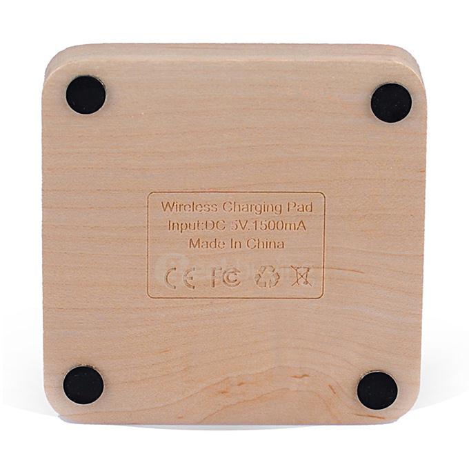 Itian Qi Wireless Charger Wooden Charging Pad for Samsung Google iPhone HTC - Square Shape