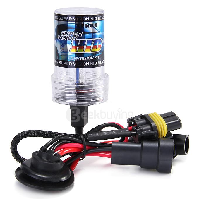8000K Car H10 55W HID Xenon Headlight Light Lamp Bulb Replacement - Black + White ( One Pair )