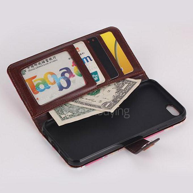 Clip Style Luxury Flower Pattern Wallet Leather Case Cover with Back Case For Apple iPhone 6s 4.7 inch - Blue