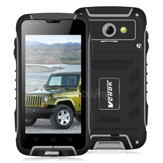 VCHOK F6 IP68 Waterproof Dustproof Shockproof Phone 4.5inch Android 4.4 MTK6582 Quad Core 1.3GHz 1GB 8GB 8.0MP - Gray