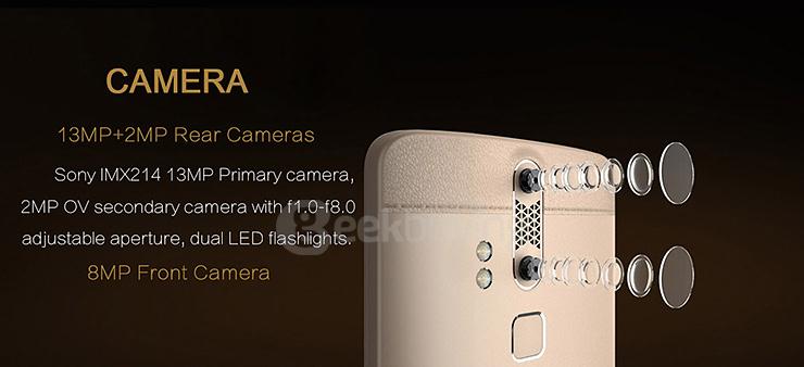 ZTE Axon 2.5D 5.5inch Android 5.0 3GB 32GB Smartphone Snapdragon 810 13MP + 2MP Dual Rear Cameras Gorilla Glass 3 NFC Touch ID - Golden
