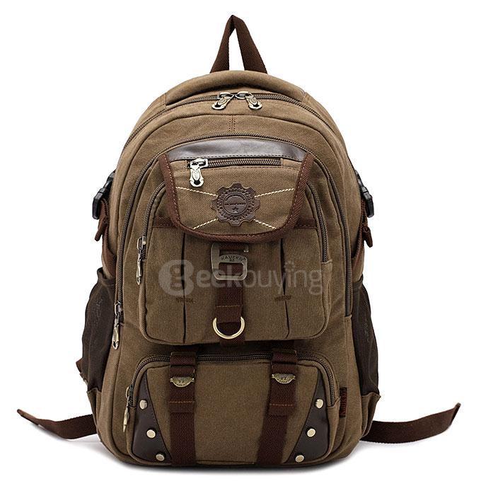 KAUKKO FJ33 Students Computer Bag Schoolbag Shoulder bag Mountaineering Bags Backpack - Khaki