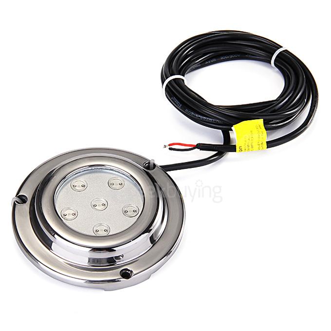 6x1W IP68 Waterproof LED Light Underwater Surface Mount Boat Yacht Light with Stainless Steel Housing - Green Light