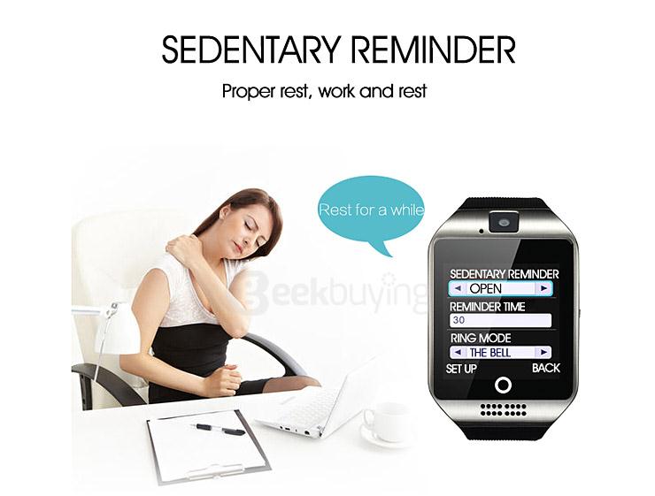 Q18 MTK6260A 1.3MP Camera TF Card and SIM Card Slot NFC Bluetooth 3.0 Smartwatch Smart Phone for Android and IOS - Black