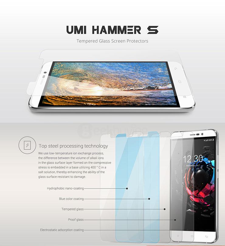 Original Tempered Glass Screen Protector Film Toughened Glass Membrane for UMI Hammer S Smartphone - Transparent