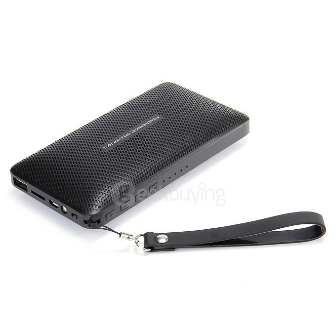 TG02 2800mA Power Bank Handsfree Stereo Wireless Bluetooth 3.0 Speaker TF FM Torchlight - Black