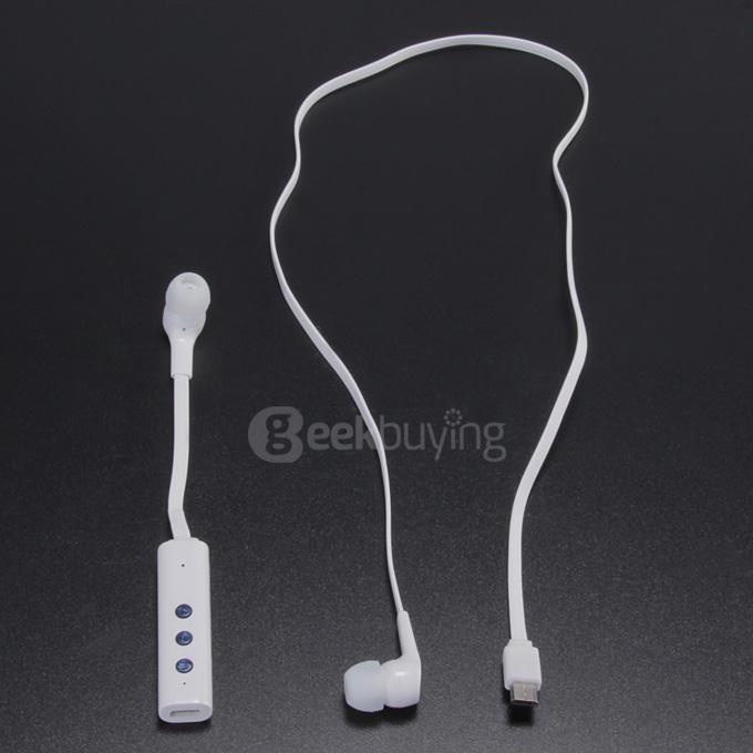 TY-01 Wireless Bluetooth 4.0 Stereo Earphone Fashion Sport Headphone Studio Music Headset with MIC - White
