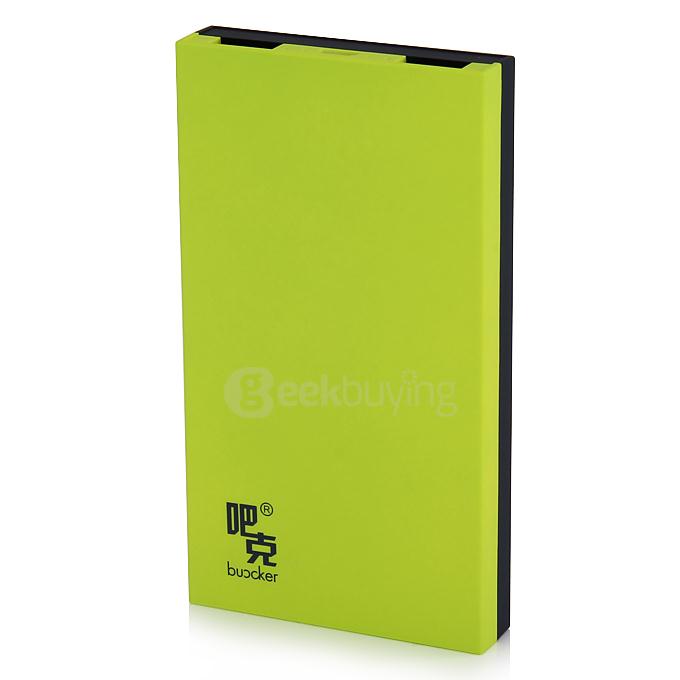 Buocker T40 13000mAh Portable Mobile Power Bank DC5V 1A / 2.1A For Smartphone PSP PDA iPod MP3/4/5 Camera - Black&Green
