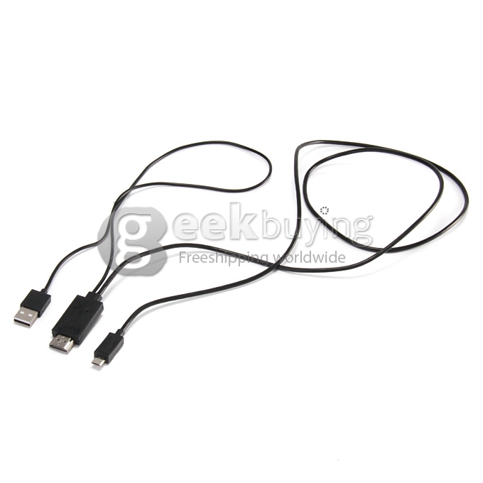 2M Micro USB MHL Male to HDMI Male Cable Works with All MHL Smartphone and Tablet PC - Black