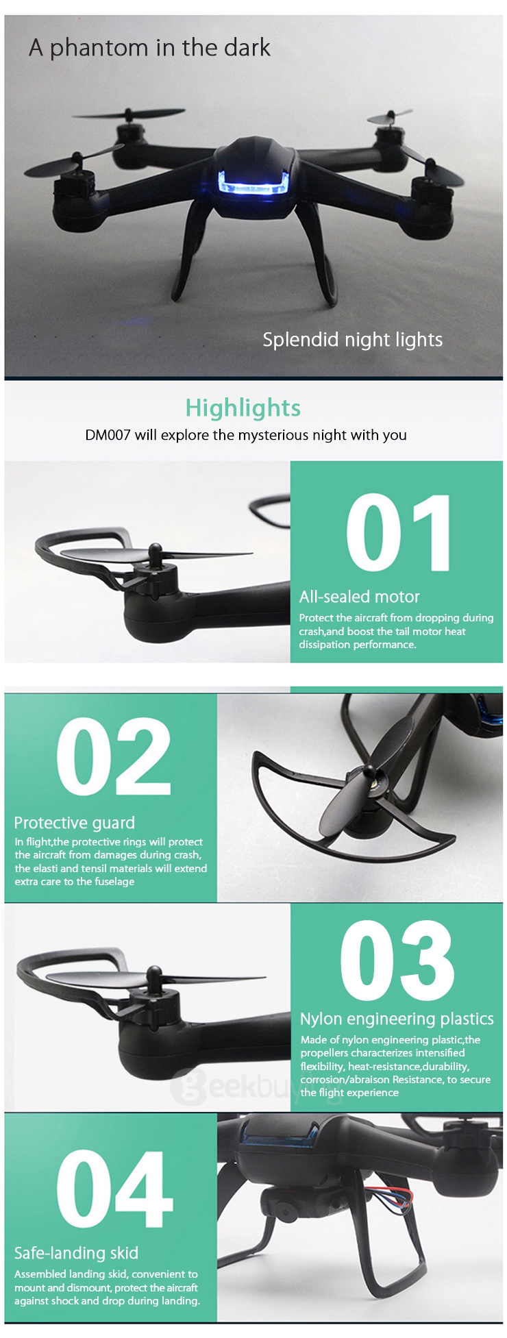 DM007W WIFI FPV Quadcopter 2.0MP HD Camera 2.4GHz 4CH 6 Axis Gyro 3D Rollover with CF Mode - Black