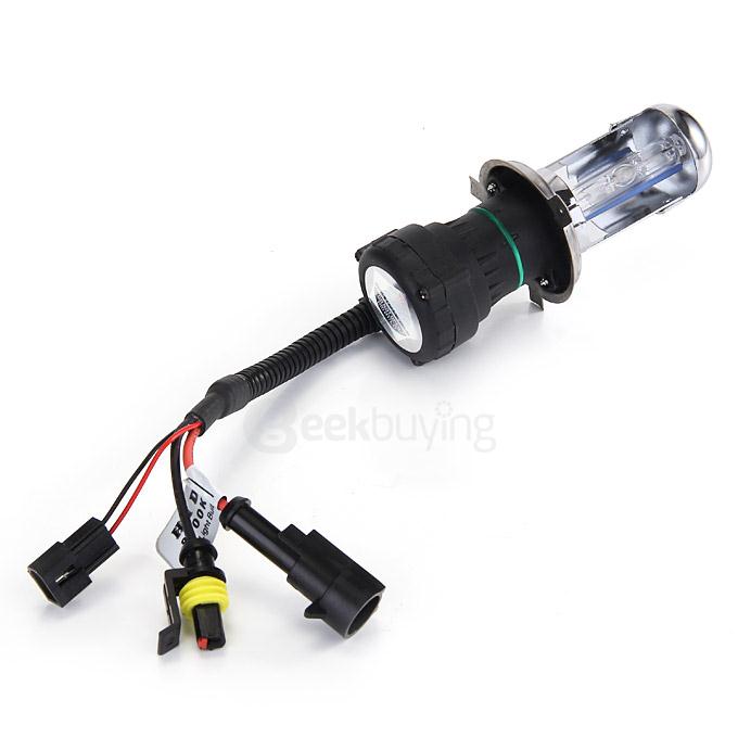 6000K Car H4-3 55W HID Xenon Headlight Light Lamp Bulb Replacement - Black + White ( One Pair )
