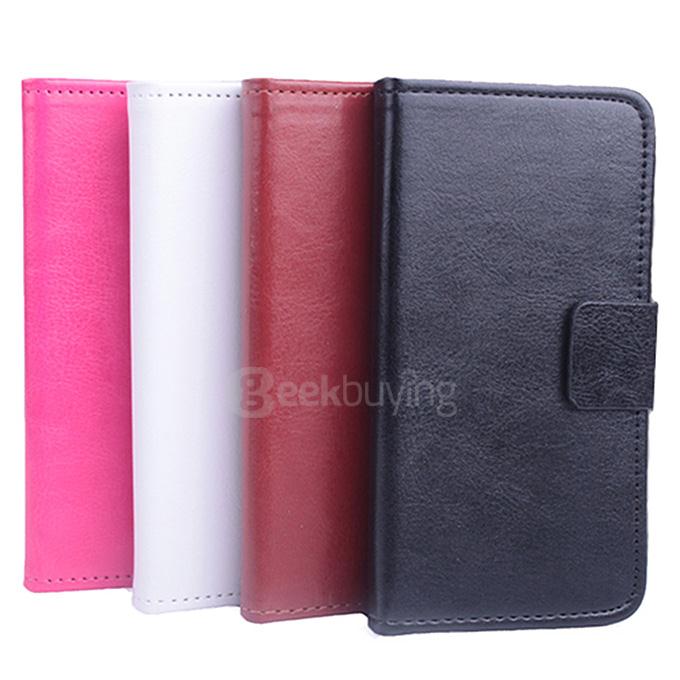 Protective Hard Cover Flip Stand Leather Case for Xiaomi M4i mi4i mi 4i 5.0inch Smartphone - Black
